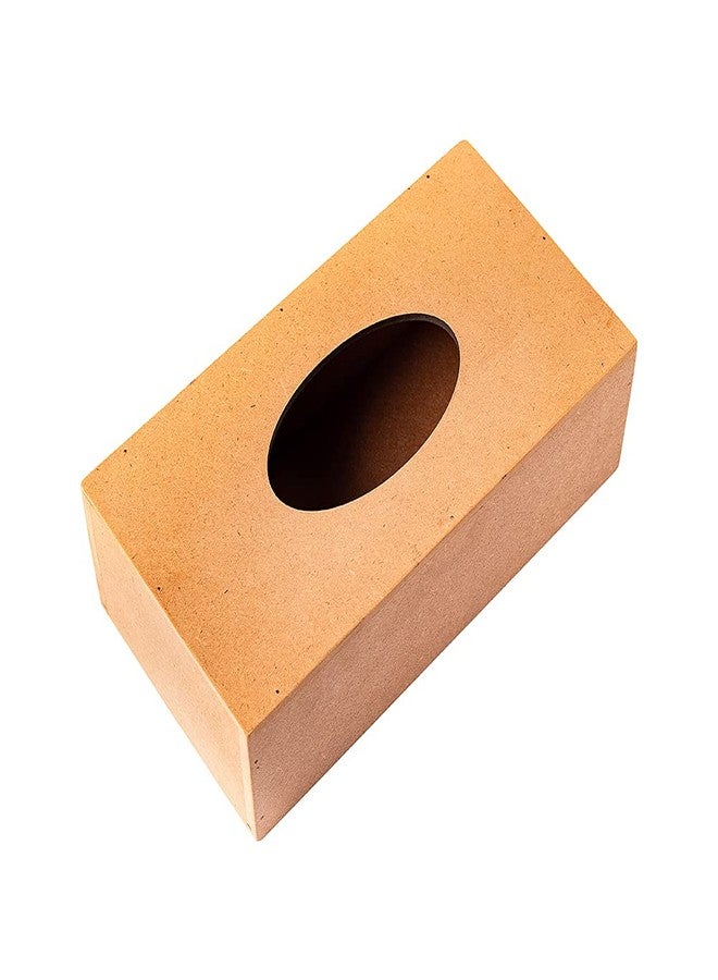 IVEI حامل مناديل من خشب MDF من IVEI DIY - صندوق حامل مناديل فارغ من خشب MDF عادي للرسم، والحرف اليدوية الخشبية، وفن الديكوباج، وأعمال الراتنج الفنية والديكور (أبعاد الصندوق - 9.5 بوصة × 5 بوصة × 2.5 بوصة) - Image 1
